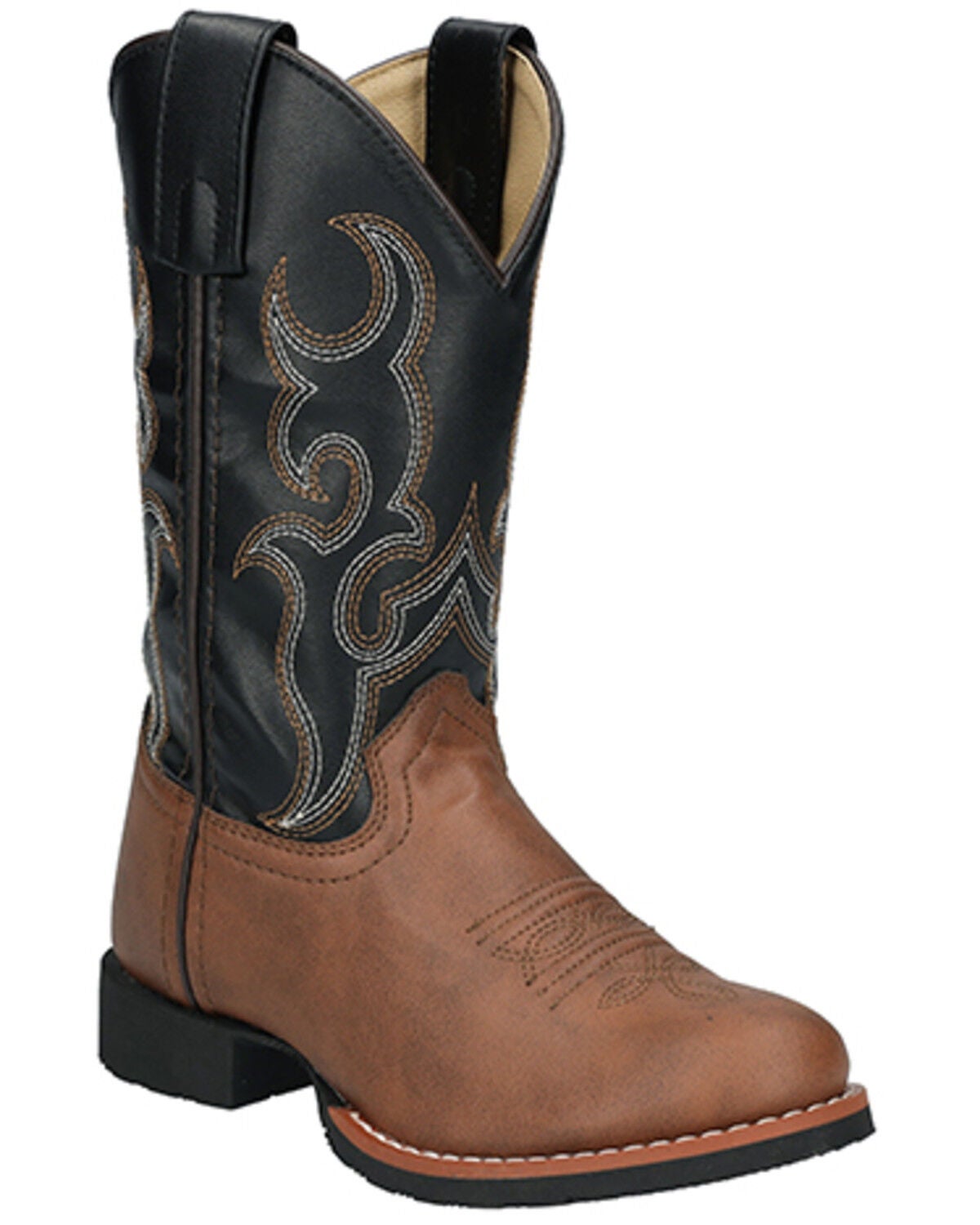Image #1 - Smoky Mountain Little Boys' Mustang Western Boots - Round Toe, Brown, hi-res