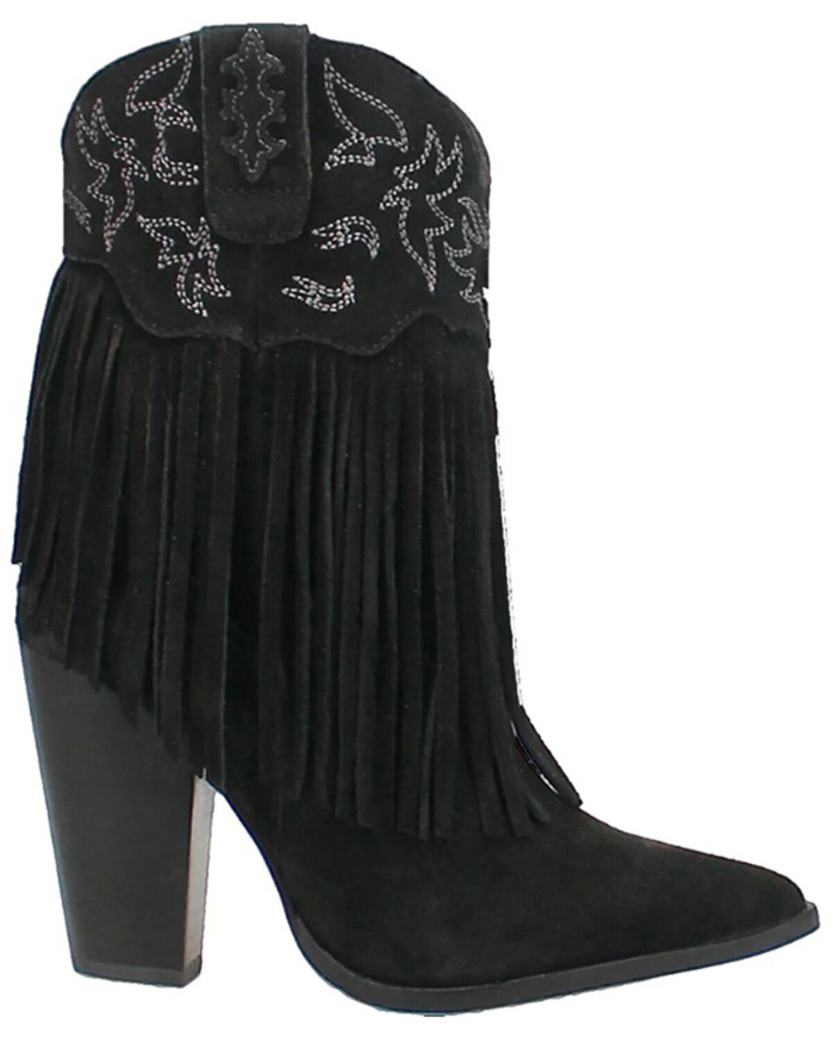 Image #2 - Dingo Women's Crazy Train Leather Booties - Round Toe, Black, hi-res