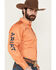 Image #2 - Ariat Men's Team Logo Twill Solid Long Sleeve Button-Down Western Shirt, Orange, hi-res