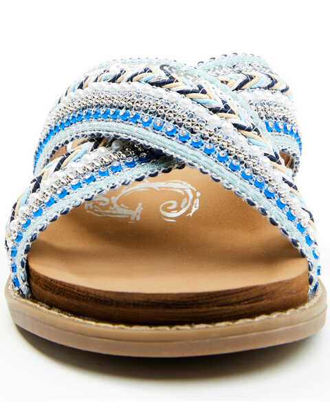 Image #4 - Very G Women's Elkin Beaded Sandals, Blue, hi-res