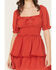 Image #3 - Ash & Violet Women's Cliff Dot Short Sleeve Mini Dress, Red, hi-res