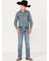Wrangler 20X Youth Boys' Light Wash Vintage Mexia Bootcut Jeans, Blue, hi-res