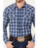 Image #3 - Cody James Men's Plaid Print Long Sleeve Pearl Snap Western Shirt - Tall, Dark Blue, hi-res