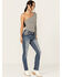Image #3 - Miss Me Women's Dark Wash Mid Rise Skinny Stretch Denim Jeans , Dark Wash, hi-res