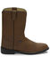 Image #4 - Justin Men's Basics Roper Western Boots - Medium Toe, Bay Apache, hi-res