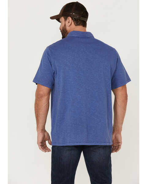 Image #4 - Brothers and Sons Men's Solid Slub Short Sleeve Polo Shirt , Blue, hi-res