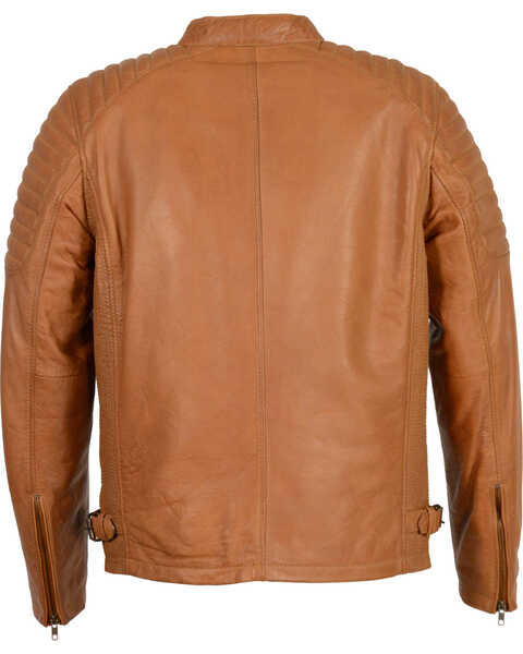 Image #2 - Milwaukee Leather Men's Quilted Shoulders Snap Collar Leather Jacket - 4X, Tan, hi-res