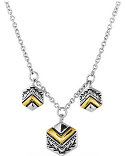 Image #1 - Montana Silversmiths Women's Charmed Chevron Silver Necklace, Silver, hi-res