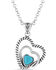 Image #1 - Montana Silversmiths Women's Clearer Ponds Turquoise Heart Necklace, Silver, hi-res