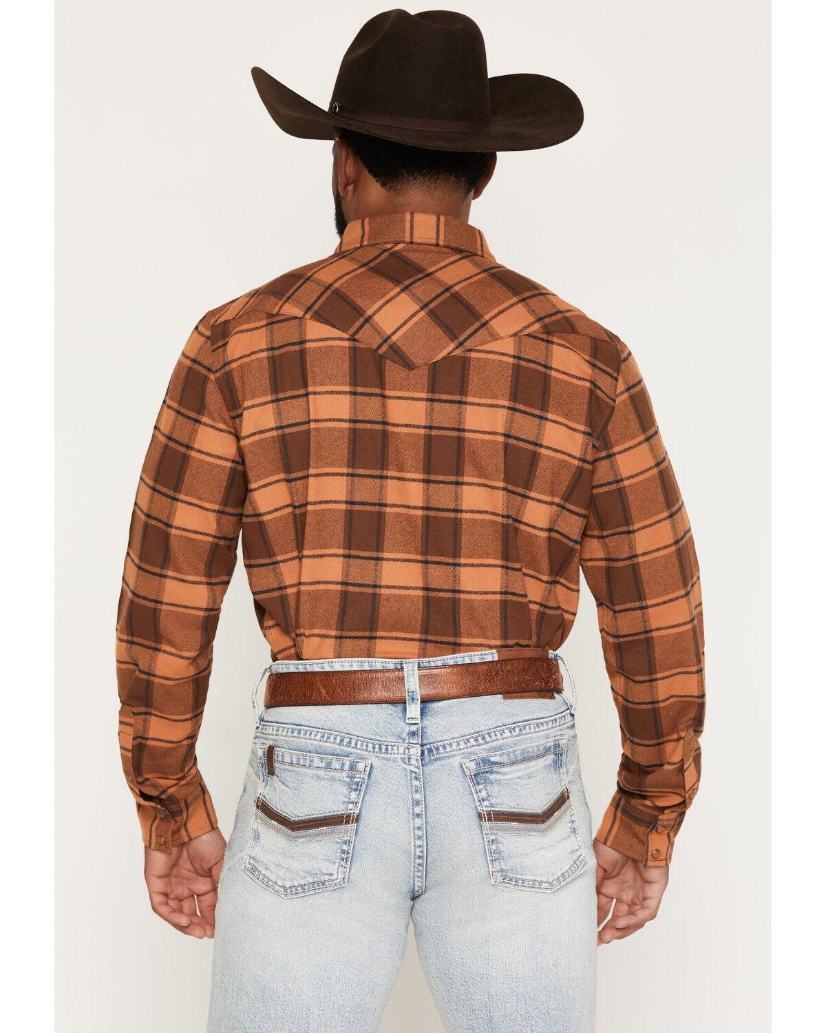 Image #4 - Gibson Trading Co Men's Drive-In Dave Long Sleeve Snap Plaid Print Flannel Shirt, Tan, hi-res