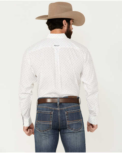 Image #4 - Ariat Men's Wrinkle Free Ogden Geo Print Long Sleeve Button-Down Western Shirt - Big , White, hi-res