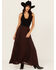 Image #1 - Shyanne Women's Lace Inset Maxi Skirt, Chocolate, hi-res
