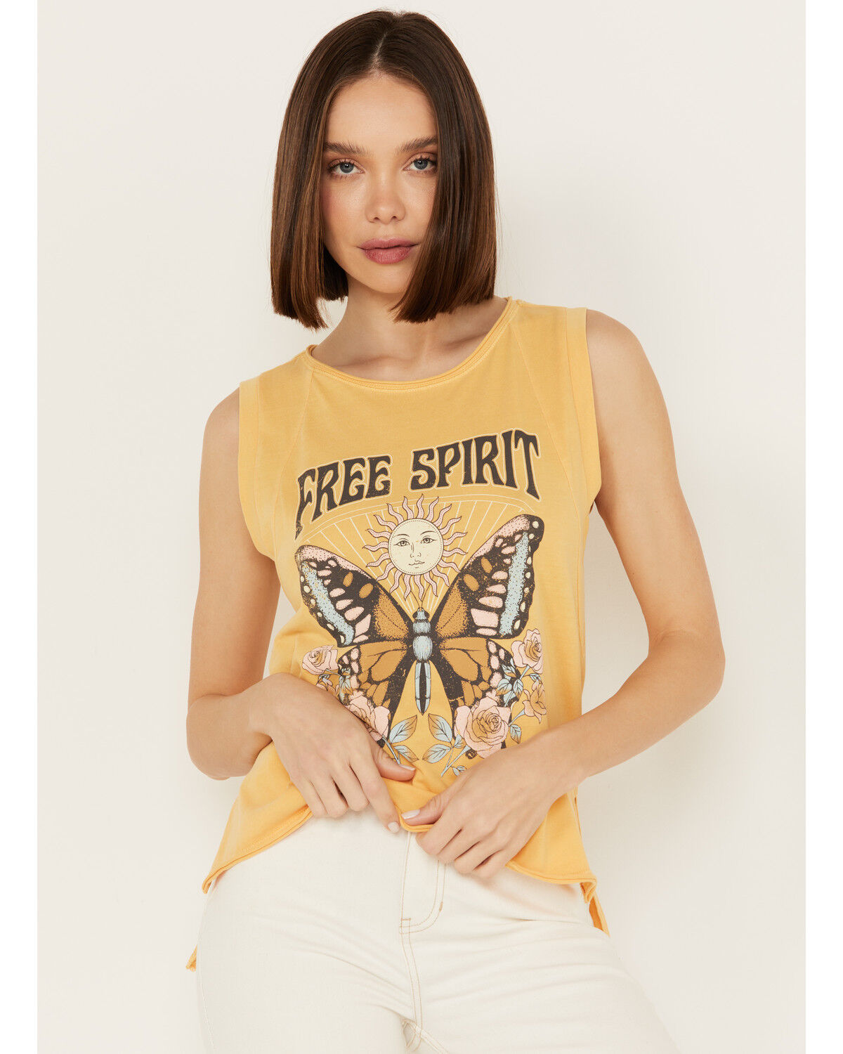 Image #1 - Cleo + Wolf Women's Be The Good Tank, Light Yellow, hi-res
