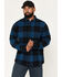 Image #1 - Hawx Men's Bull Plaid Print Long Sleeve Button-Down Flannel Shirt, Navy, hi-res