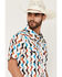 Image #2 - RANK 45&reg; Men's Zig Zag Southwestern Stripe Print Rodeo Tech 2.0 Short Sleeve Snap Stretch Western Shirt, Blue, hi-res
