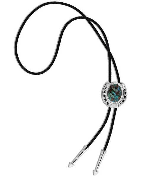 Image #3 - Montana Silversmiths The Pioneer's Turquoise Bolo Tie, Silver, hi-res