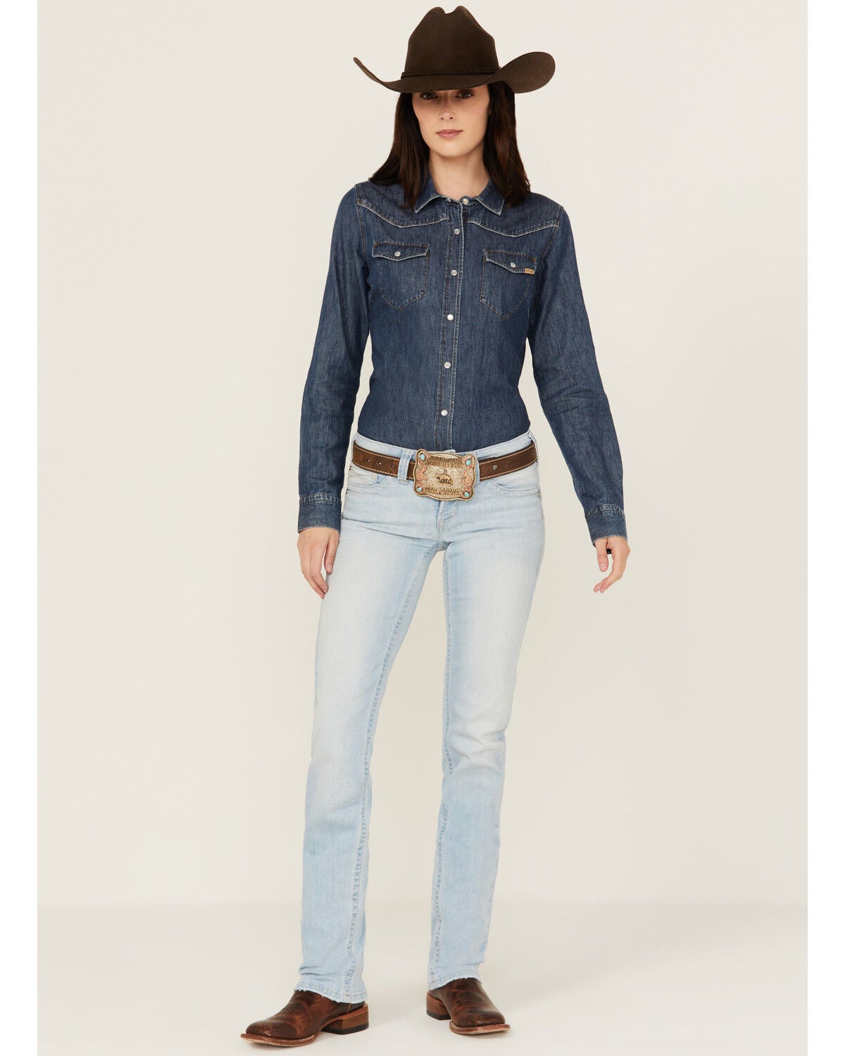 Ariat Women's Light Wash Zayla Low Rise Straight Leg Stretch Denim Jeans, Light Wash, hi-res
