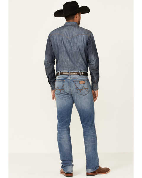 Wrangler Retro Men's Holstein Medium Wash Stretch Slim Straight Jeans - Tall , Blue, hi-res