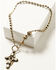 Image #2 - Erin Knight Designs Women's Vintage Sterling Plated Chain With Freshwater Cross Pendant Necklace , Gold, hi-res