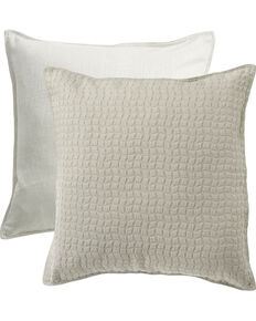 HiEnd Accents Grey Wilshire Reversible Textured Fabric Euro Sham , Light Grey, hi-res