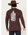 Image #1 - Moonshine Spirit Men's Whiskey Nights Long Sleeve Graphic T-Shirt, Burgundy, hi-res
