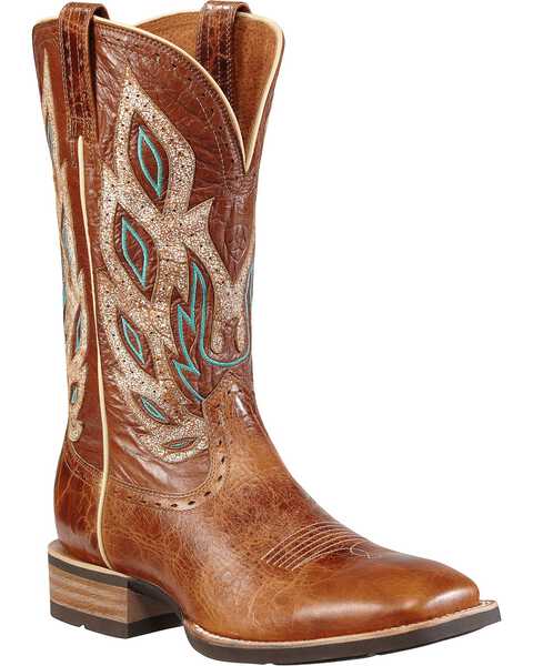 Image #1 - Ariat Men's Nighthawk Western Performance Boots - Square Toe, Brown, hi-res
