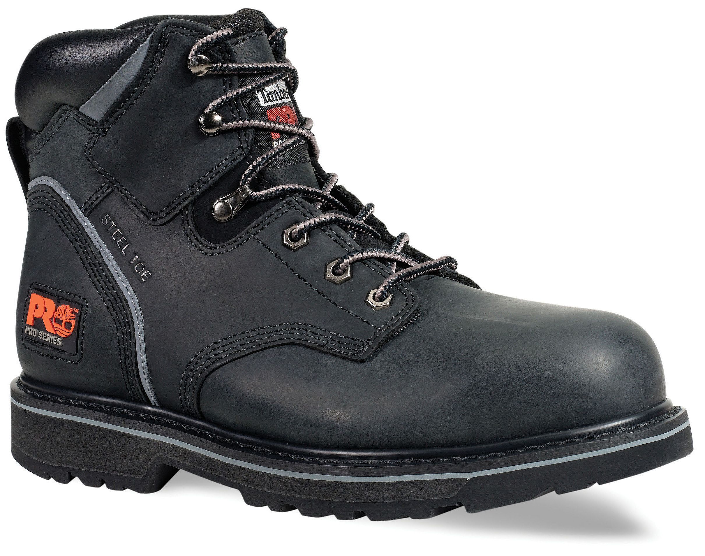 Timberland PRO Pit Boss 6" Lace-Up Work Boots - Steel Toe, Black, hi-res