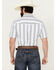 Image #4 - Ely Walker Men's Striped Print Short Sleeve Snap Western Shirt , Light Blue, hi-res