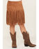 Image #2 - Fornia Girls' Fringe Faux Suede Studded Skirt, Camel, hi-res