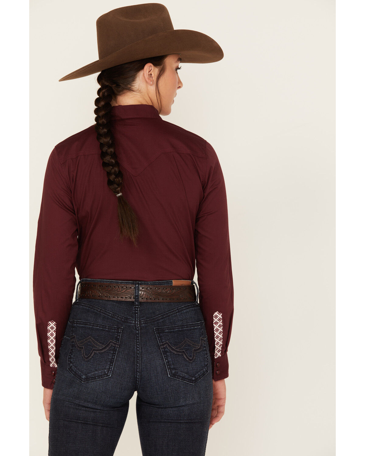 Image #4 - RANK 45® Women's Heritage Solid Long Sleeve Snap Stretch Riding Shirt, , hi-res