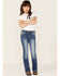 Shyanne Little Girls' Dreamcatcher Medium Wash Bootcut Jeans, Blue, hi-res