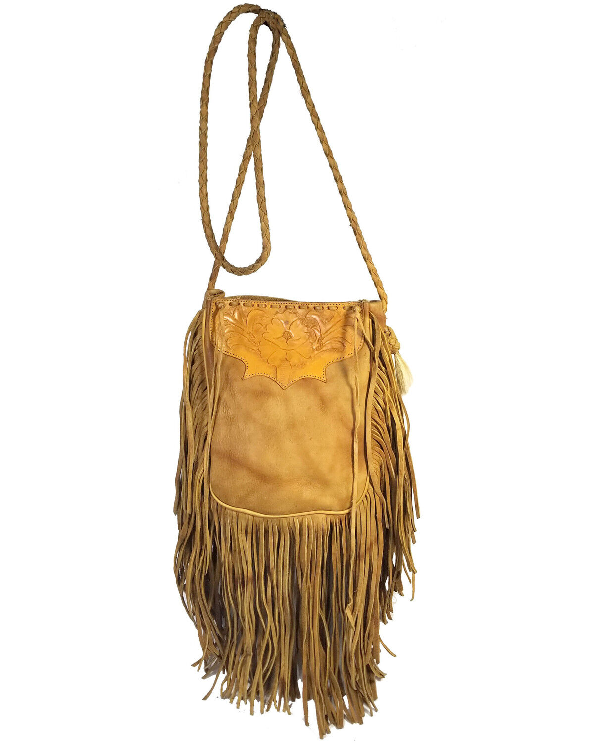 Image #1 - Kobler Leather Women's Tooled Pouch Crossbody Bag, Tan, hi-res