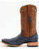 Image #3 - Tanner Mark Men's Exotic Python Western Boots - Broad Square Toe, Blue, hi-res