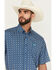 Image #2 - Cinch Men's Geo Print Short Sleeve Button-Down Western Shirt, Blue, hi-res