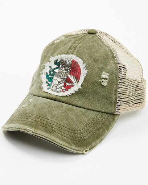 Image #1 - Cody James Men's Mexican Flag Eagle Ball Cap , Olive, hi-res