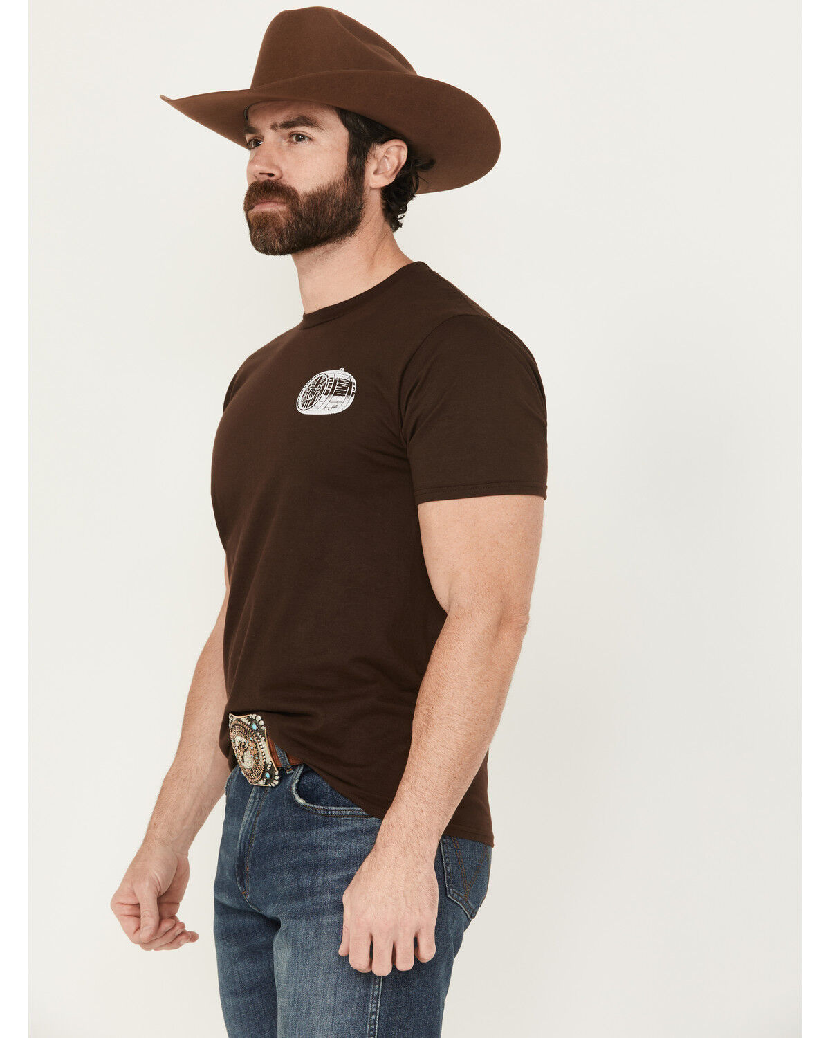 Image #4 - Cowboy Hardware Men's Country Girls and Whiskey Short Sleeve Graphic T-Shirt, Dark Brown, hi-res