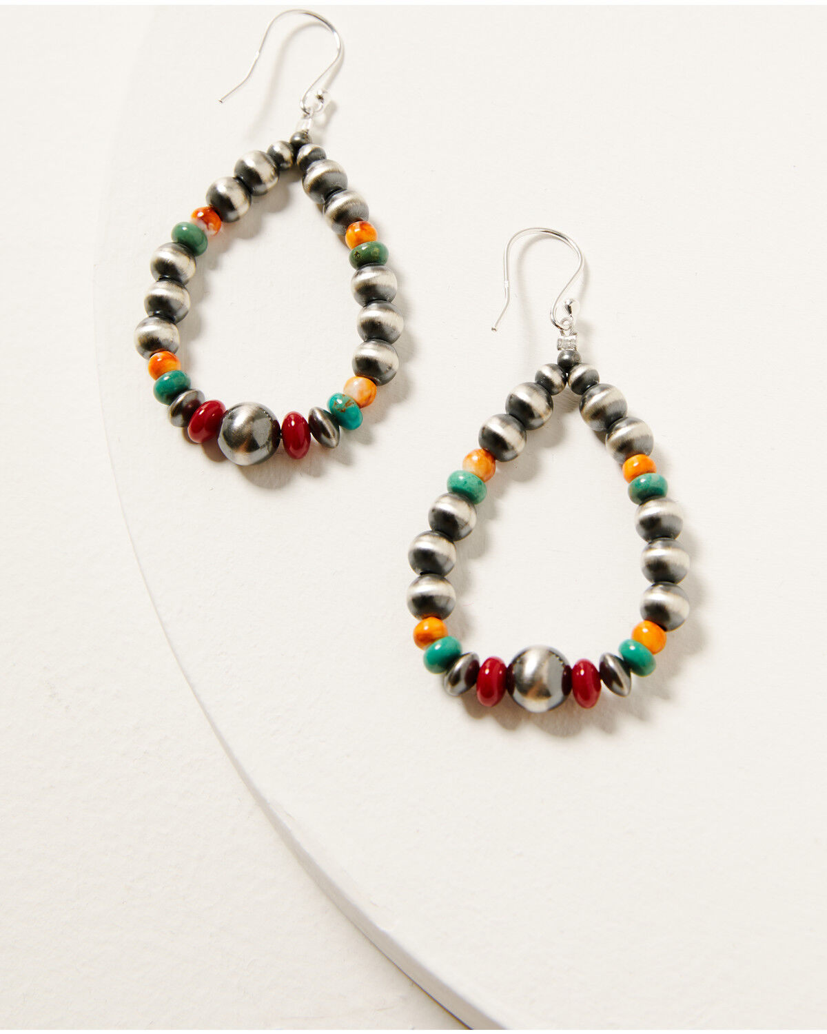 Image #1 - Paige Wallace Women's Navajo Pearl Loop Earring, Multi, hi-res