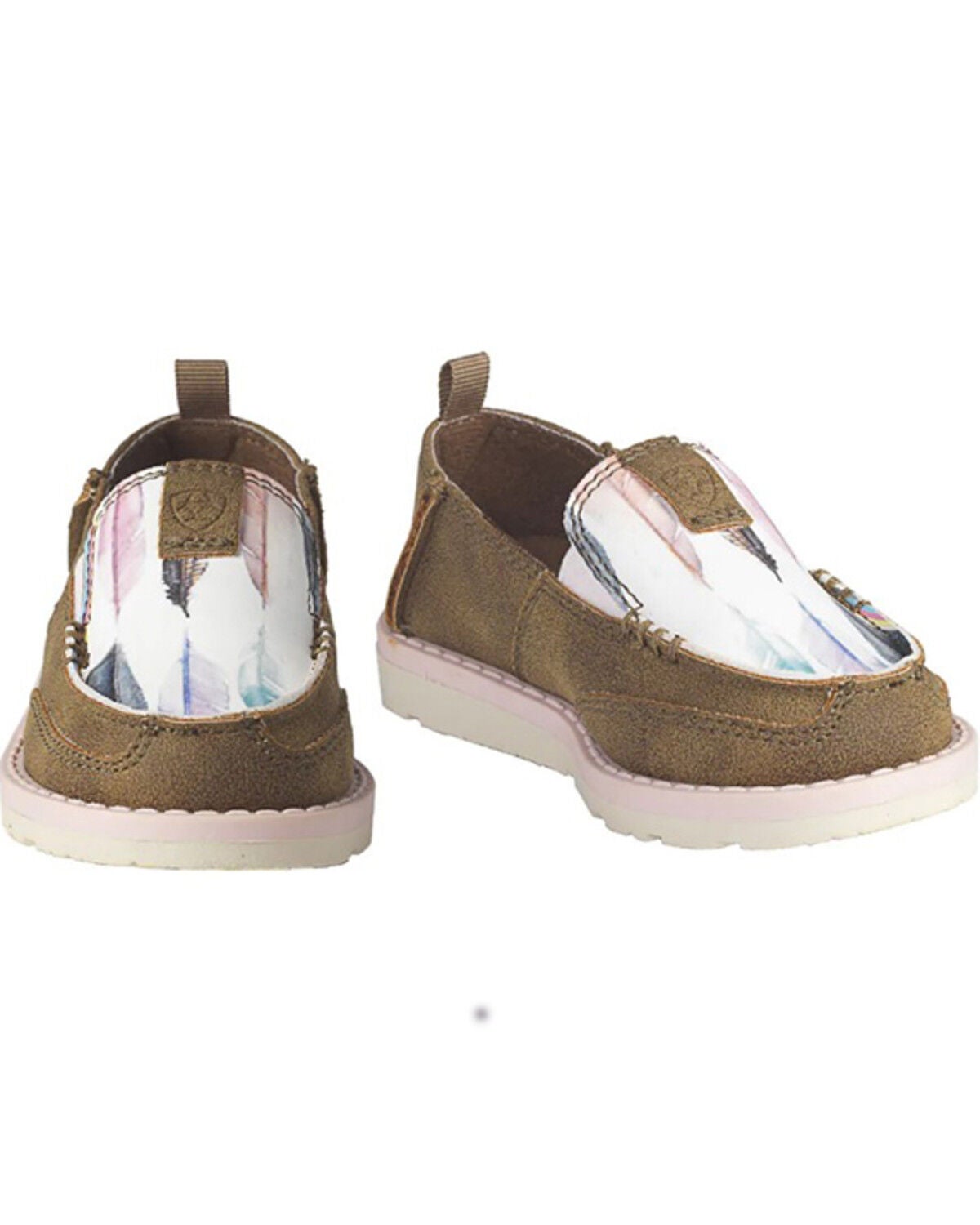 Ariat Toddler-Girls' Anna Southwestern Slip-On Casual Shoe - Moc Toe, Tan, hi-res