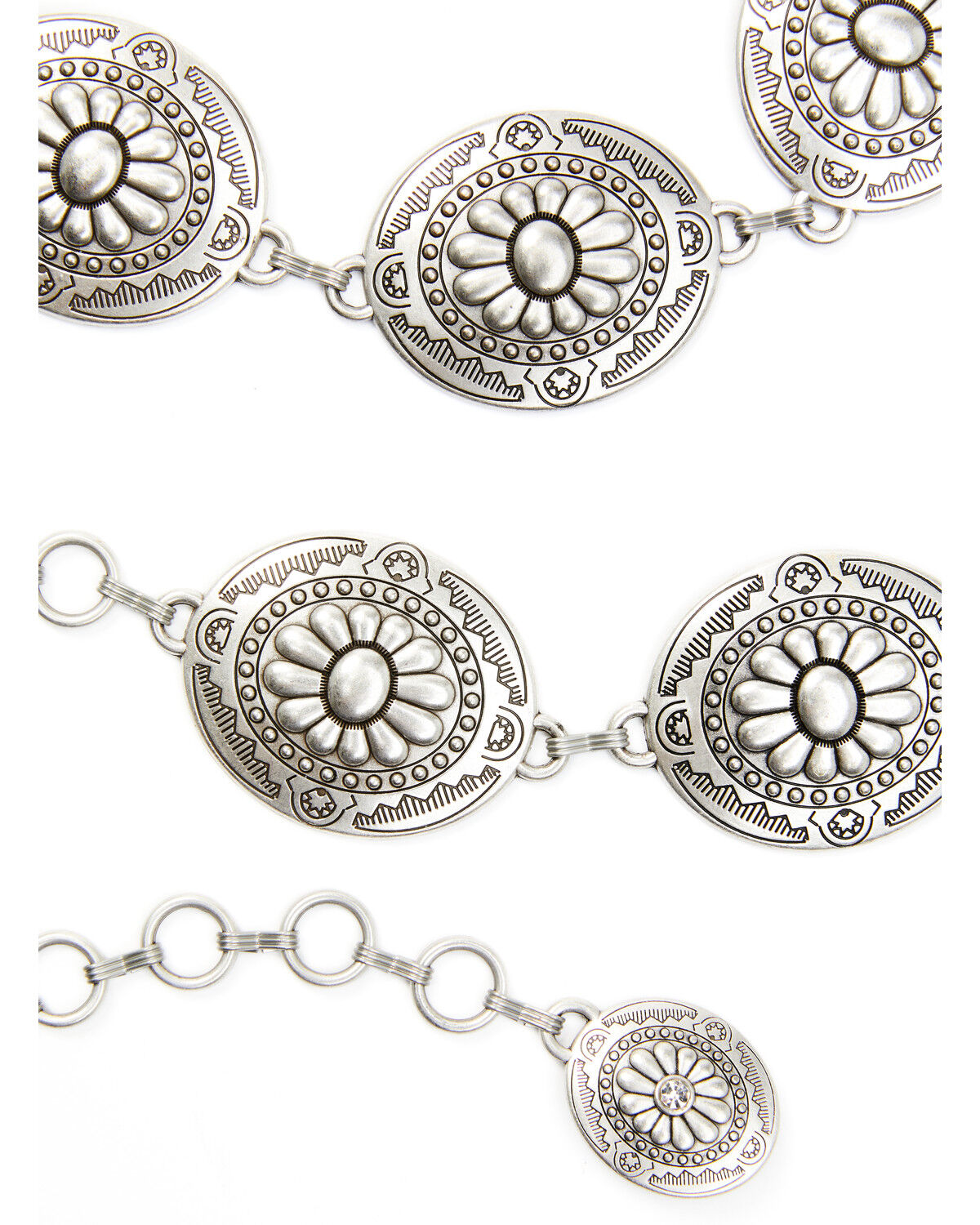 Image #2 - Shyanne Women's Oval Concho Chain Belt, Silver, hi-res