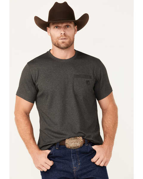 Image #1 - RANK 45® Men's Short Sleeve Performance T-Shirt, Charcoal, hi-res