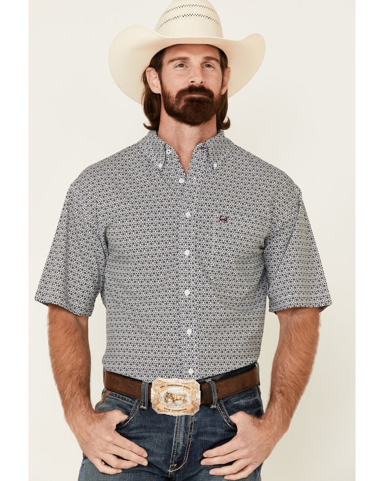 Cinch Men's Arena Flex Multi Geo Print Button Short Sleeve Western