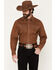 Image #1 - Kimes Ranch Men's Roscoe Denim Long Sleeve Snap Western Shirt, Brown, hi-res