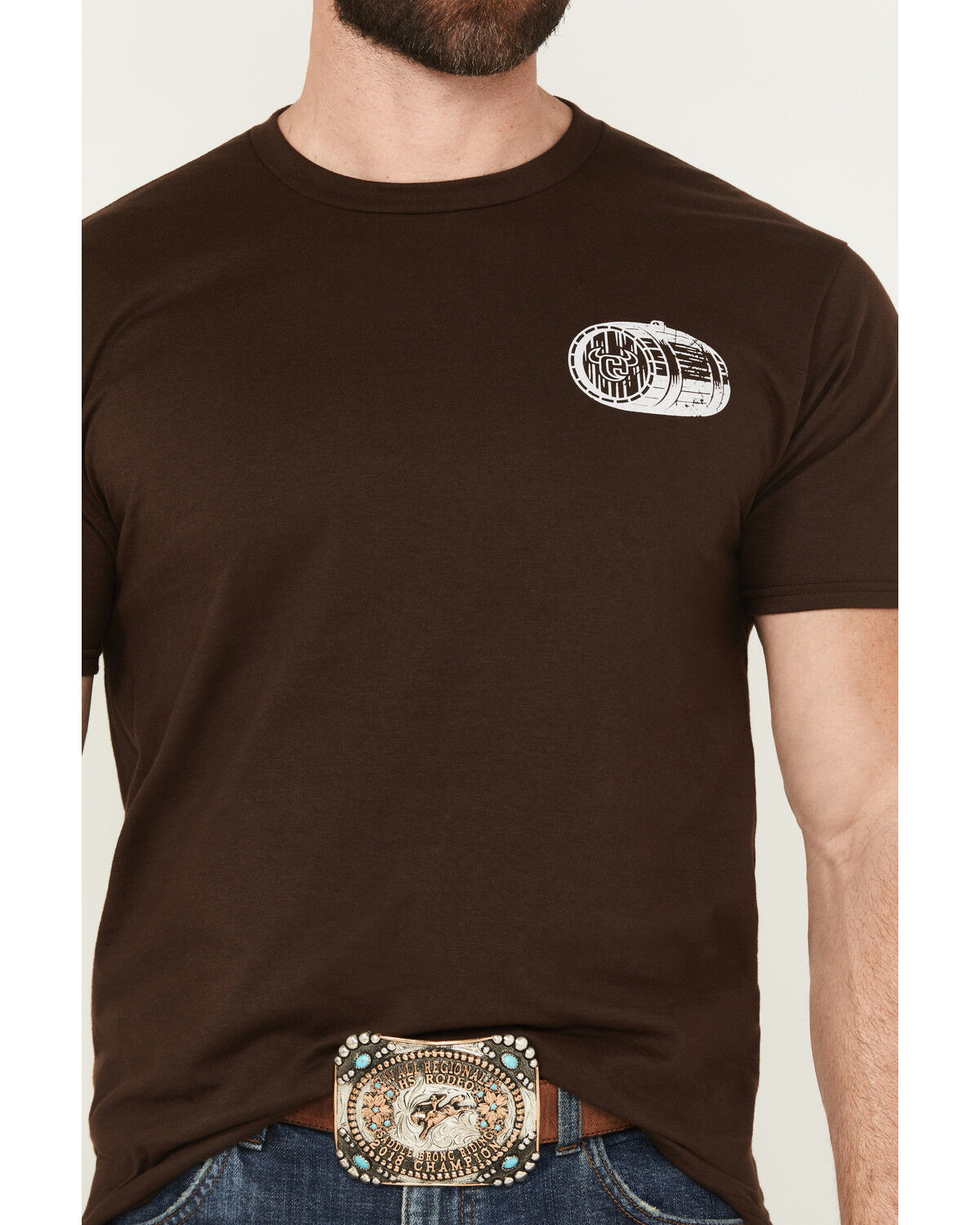 Image #3 - Cowboy Hardware Men's Country Girls and Whiskey Short Sleeve Graphic T-Shirt, Dark Brown, hi-res
