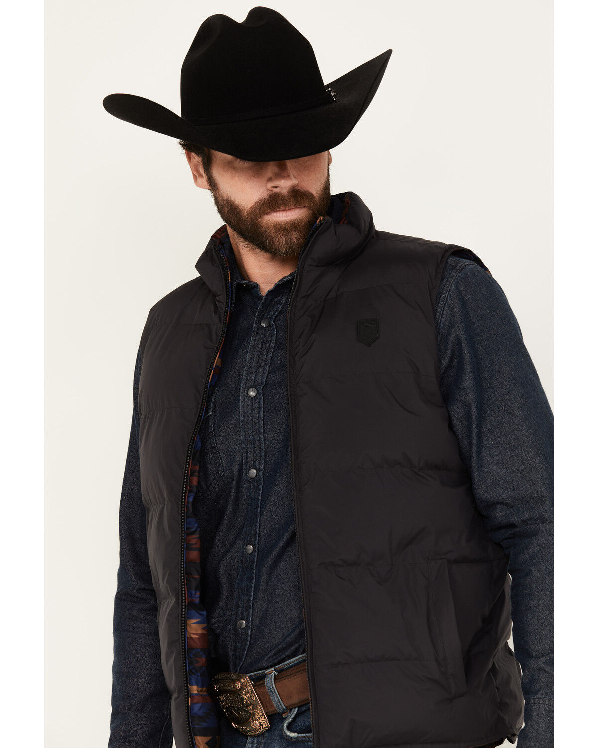 Image #3 - RANK 45® Men's Reversible Puffer Vest, Lt Brown, hi-res