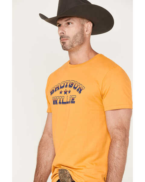 Image #2 - Brixton x Willie Nelson Men's Shotgun Willie Graphic T-Shirt, Yellow, hi-res