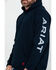 Image #4 - Ariat Men's FR Primo Fleece Logo Hooded Work Sweatshirt - Tall, Navy, hi-res