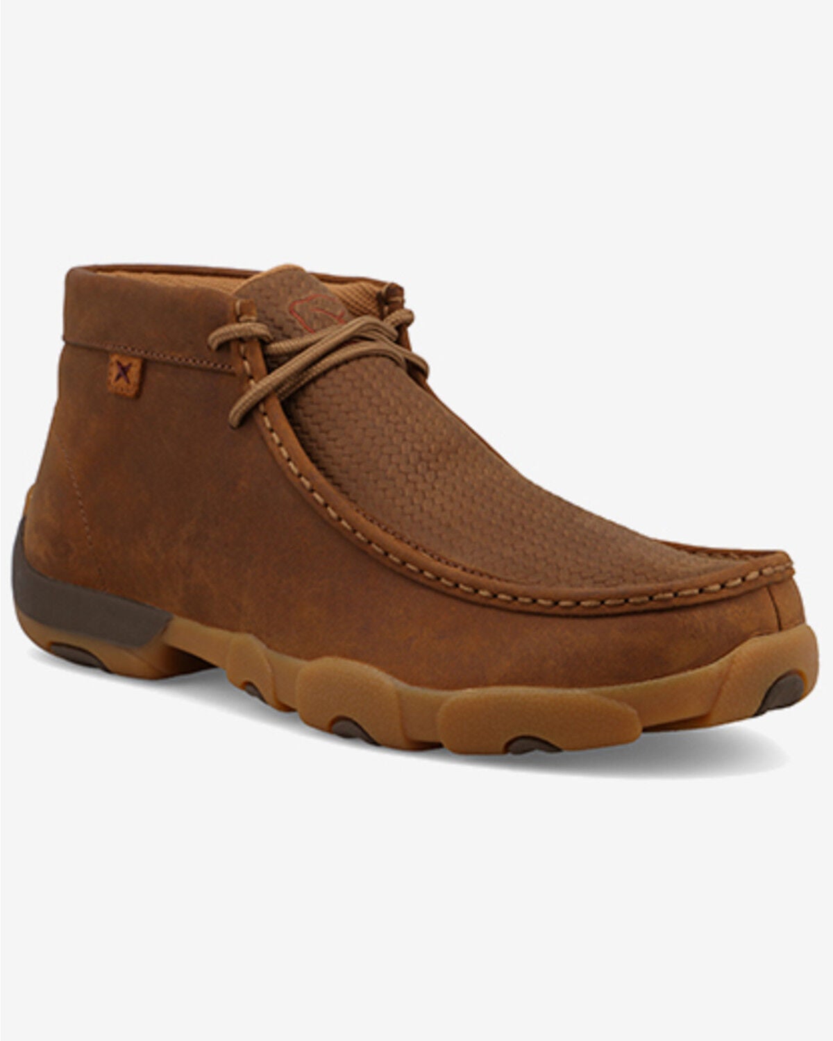 Twisted X Men's Distressed Chukka Driving Mocs, Saddle, hi-res