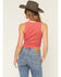 Image #4 - Originality Women's Bandana Rose Print Cropped Tank Top, Red, hi-res