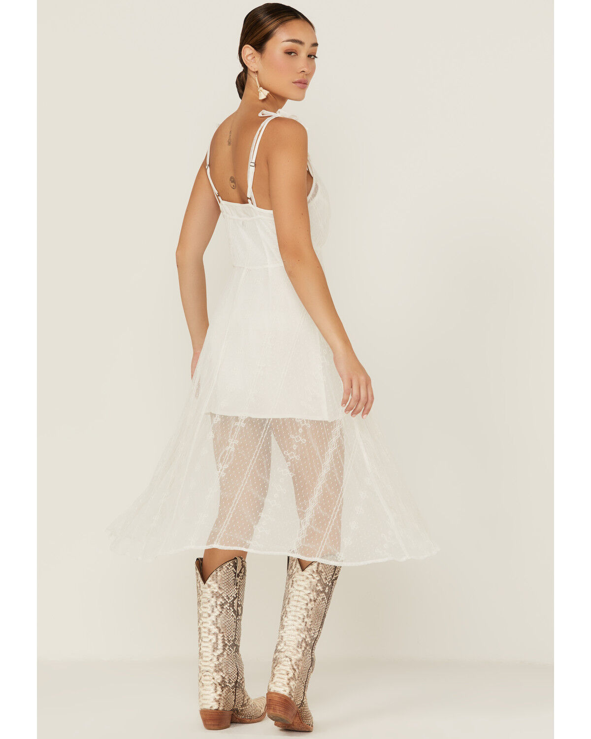Image #3 - Shyanne Women's Lace Midi Dress, Ivory, hi-res