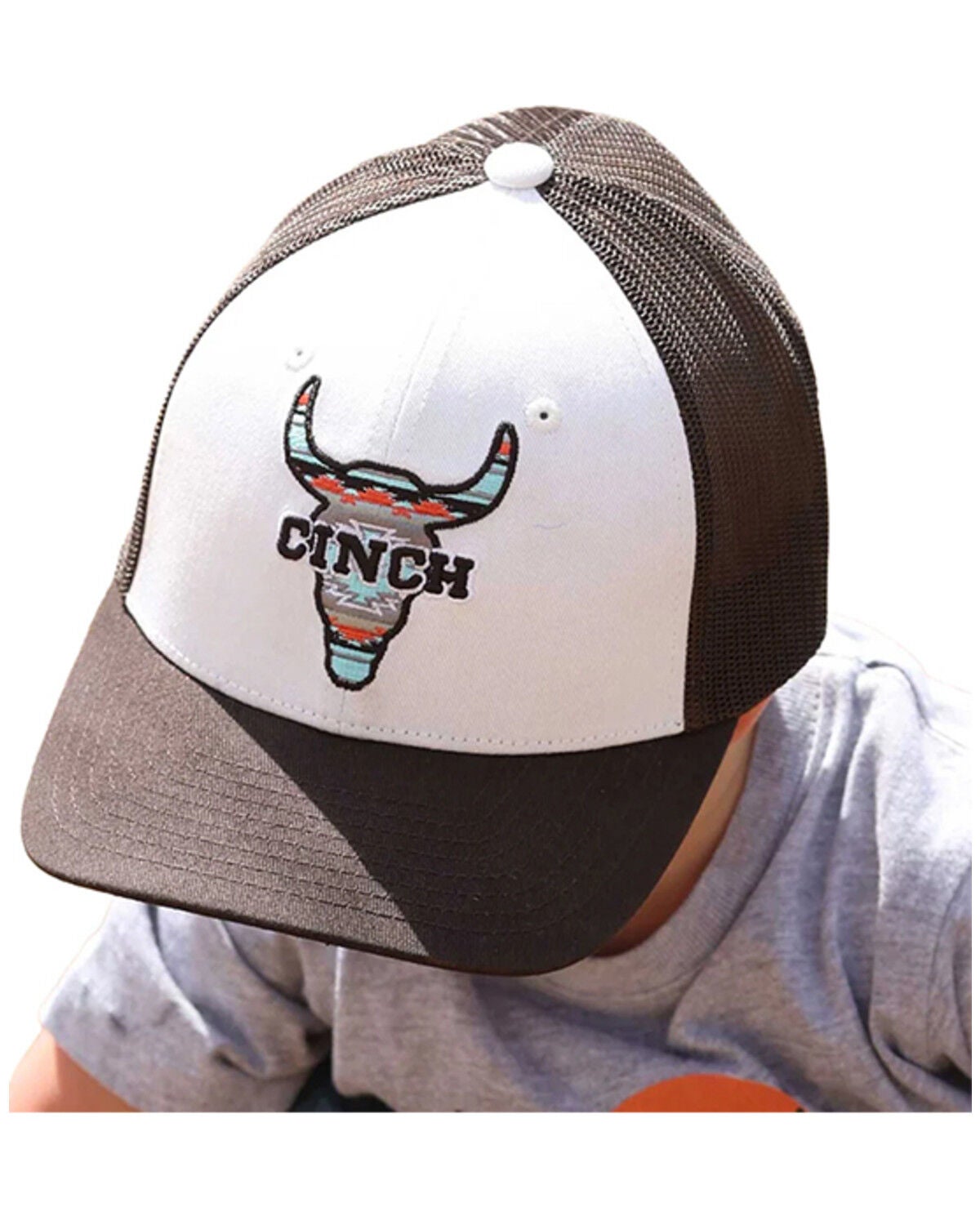 Cinch Boys' Logo Patch Ball Cap, Brown, hi-res